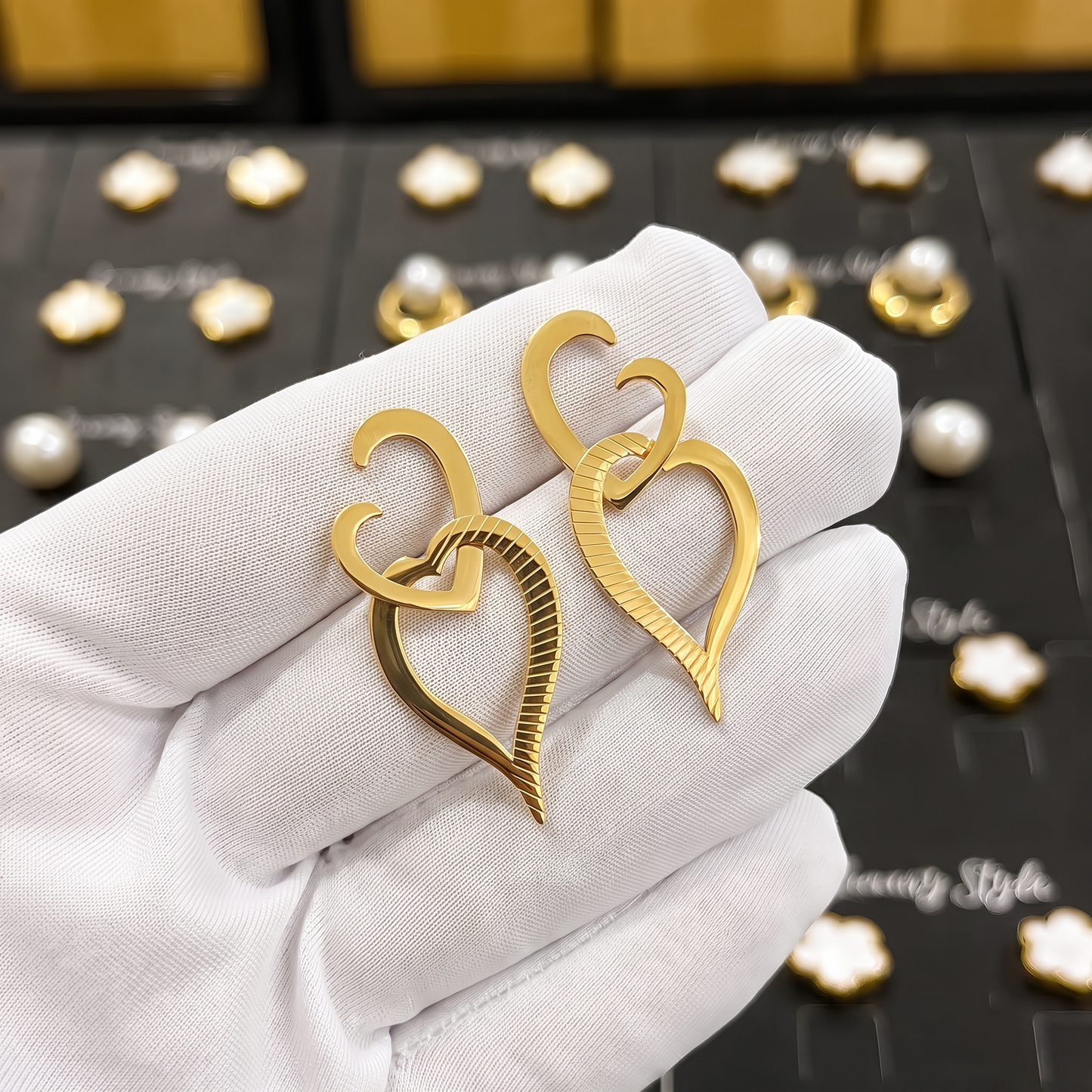 Intertwined Heart Statement Earrings 122E1549